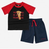 Minizone 短袖面衫 & 七分褲仔 - 紅色